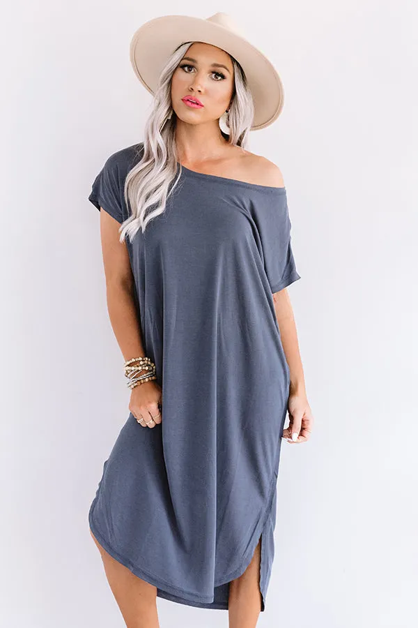 Huntington Beach Happy Hour Midi In Navy