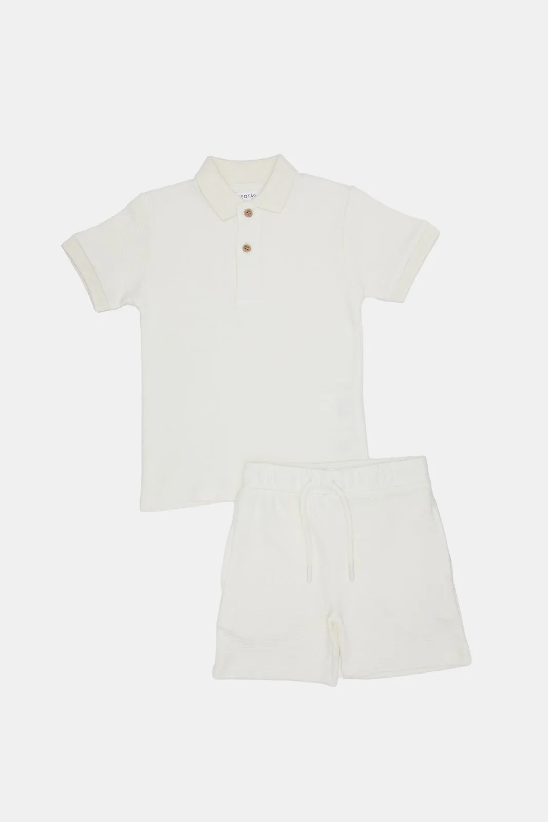 Infant Boys Cream Drop Needle Jacquard Set (2 Piece)