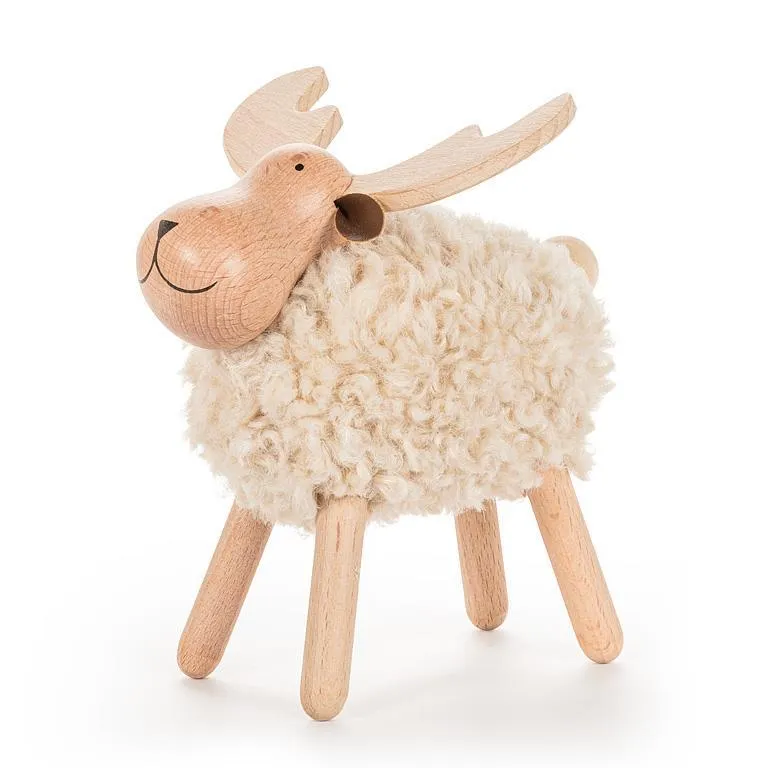 Ivory Woolly Moose Decor