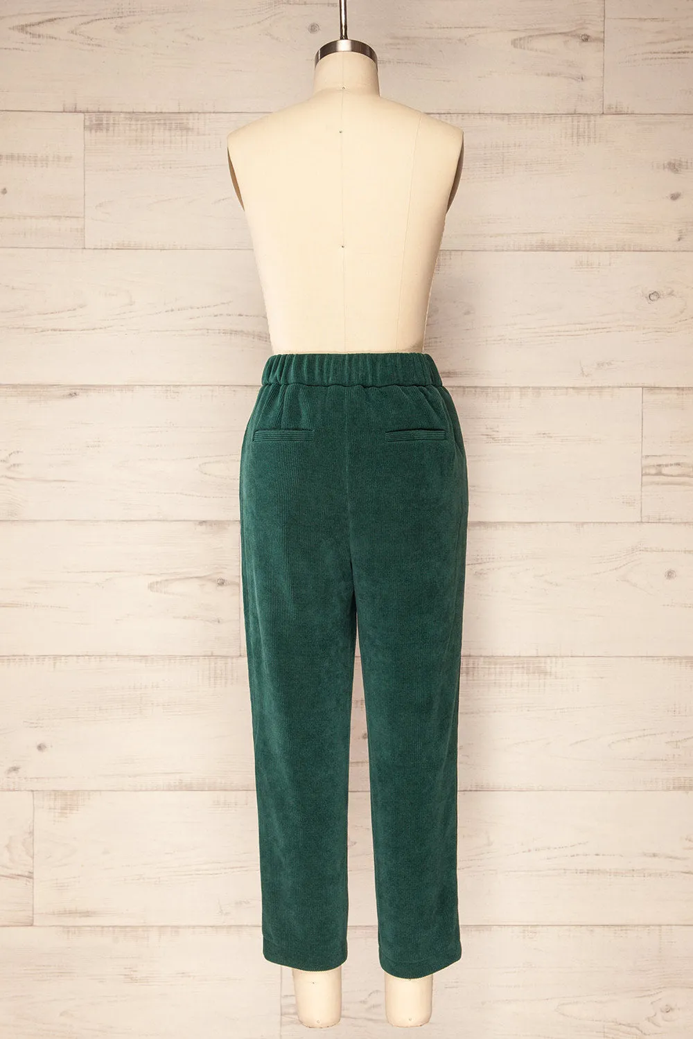 Jakarta Green | Corduroy High-Waisted Pants