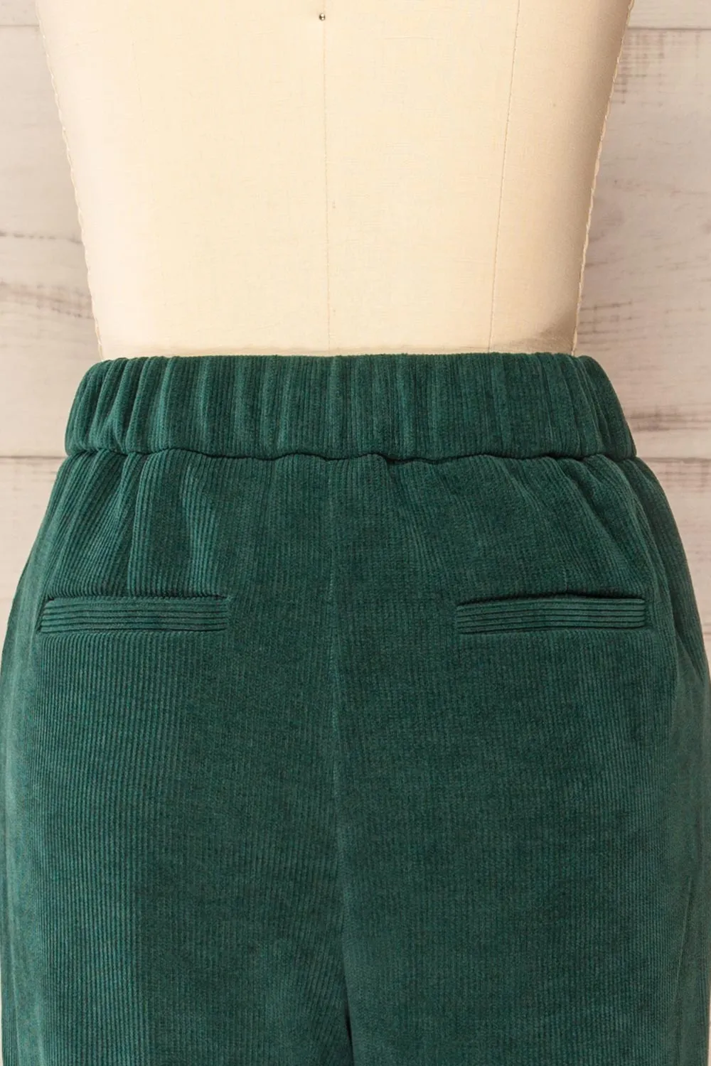 Jakarta Green | Corduroy High-Waisted Pants