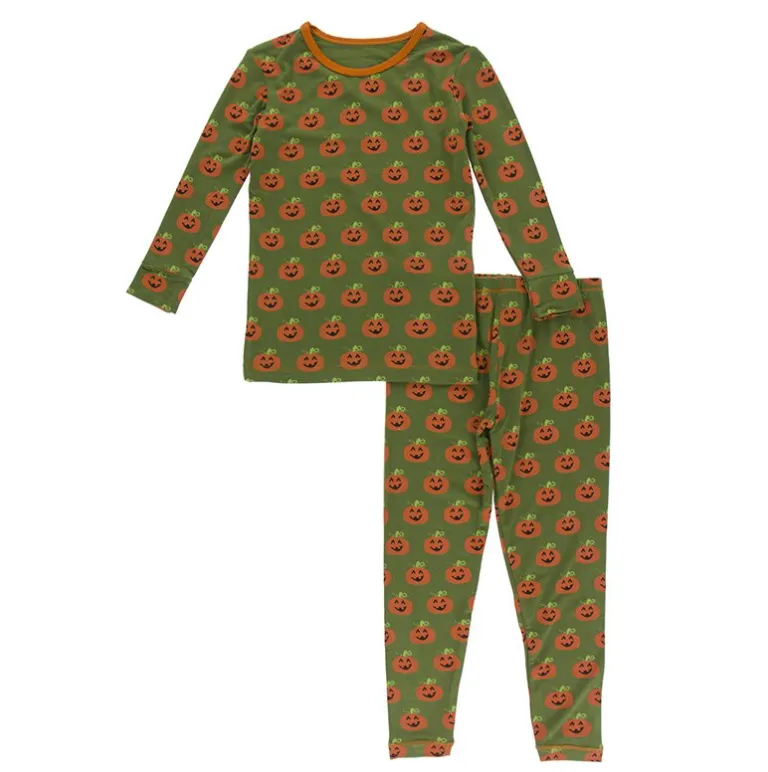 Kickee Pants Moss Jack O'Lantern Footie Pajamas