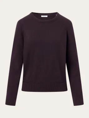 Lambswool crew neck - Chocolate Plum