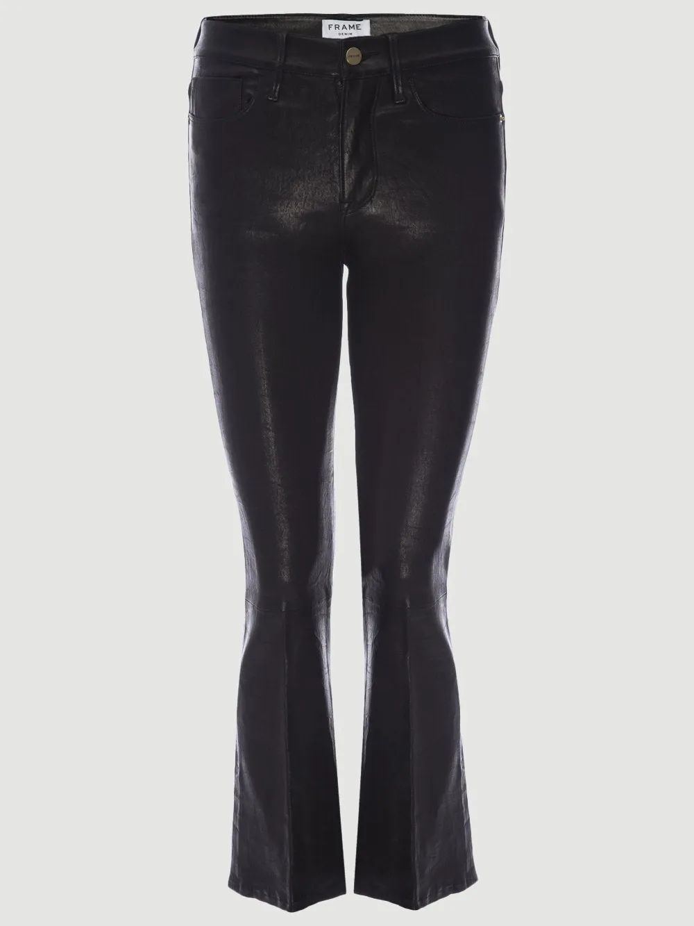 Le Crop Leather Mini Boot -- Washed Black