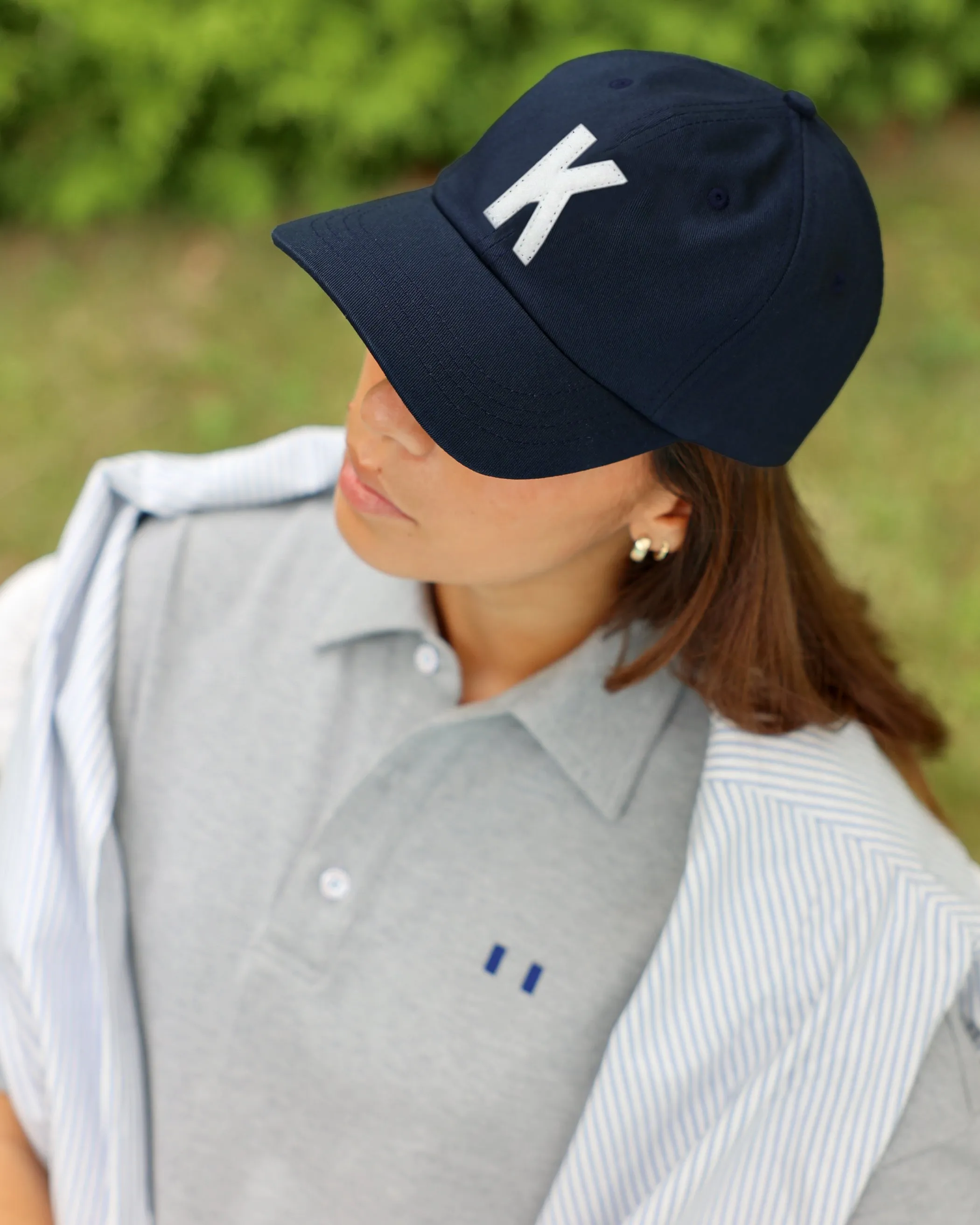 Letter K Baseball Hat Navy