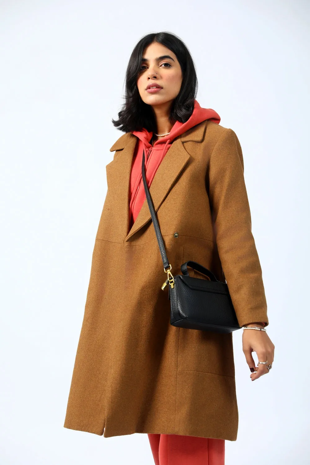 LONG COAT WITH PANEL DETAIL