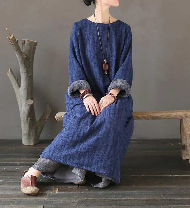 Long Sleeve Winter Fleece Cotton Outwear Women Dress XMLP9201229