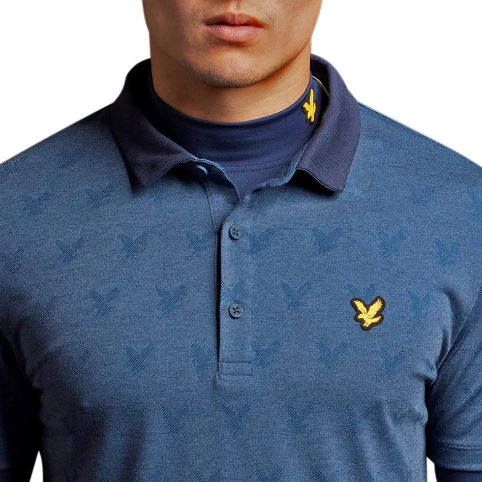 Lyle & Scott Jacquard Polo Shirt - Aegean Blue