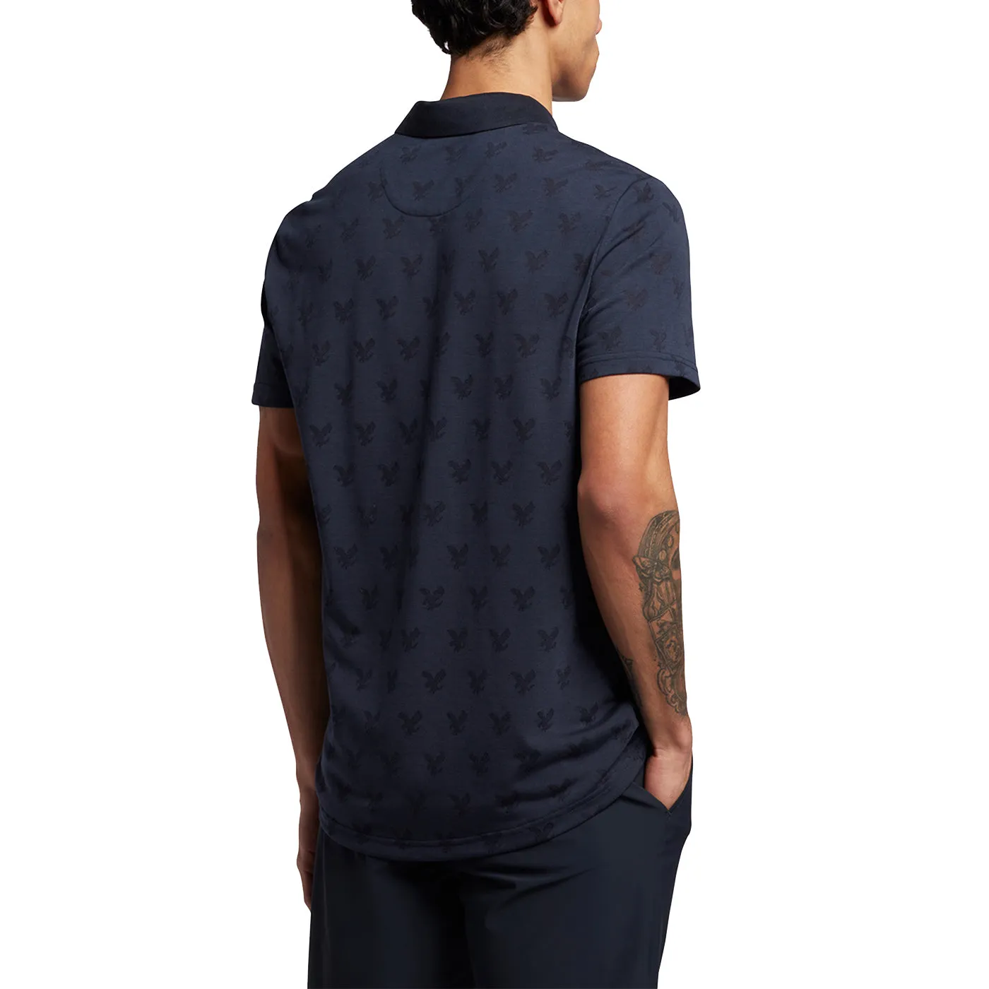 Lyle & Scott Jacquard Polo Shirt - Dark Navy Marl