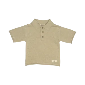 MACKAY KNITTED CASHMERE POLO-Sand