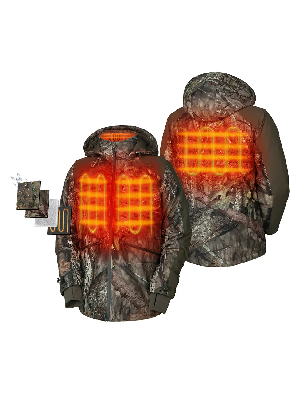 Men's Heated Hunting Jacket - Camouflage, Mossy Oak® Country DNA