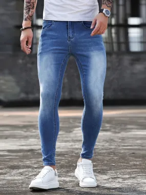 Men's Mid-Waist Classic Stretch-Fit Pencil Jeans