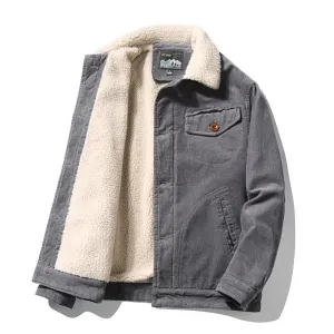 Men's Winter Retro Fleece Corduroy Western Jacket