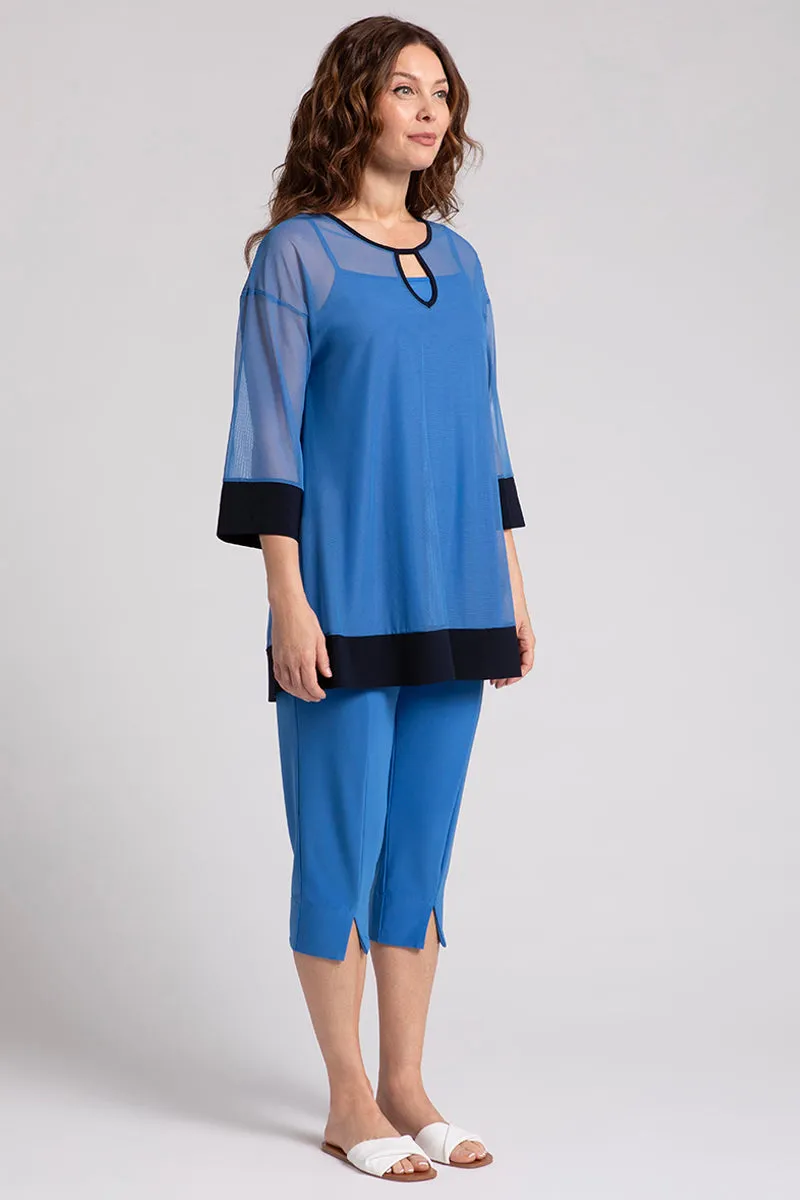 Mesh Keyhole Tunic | Marine