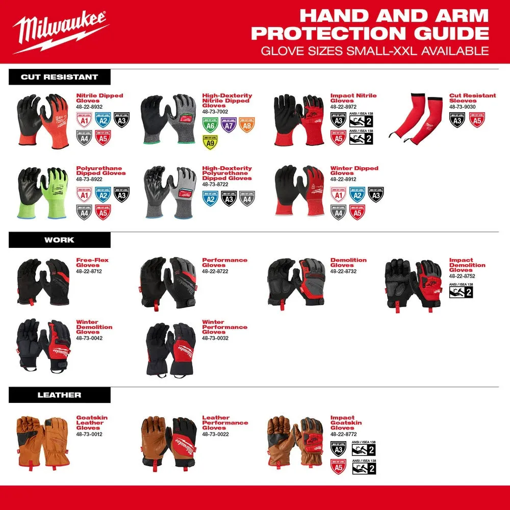 Milwaukee 48-73-7033B 12 Pair Cut Level 9 High-Dexterity Nitrile Dipped Gloves - XL