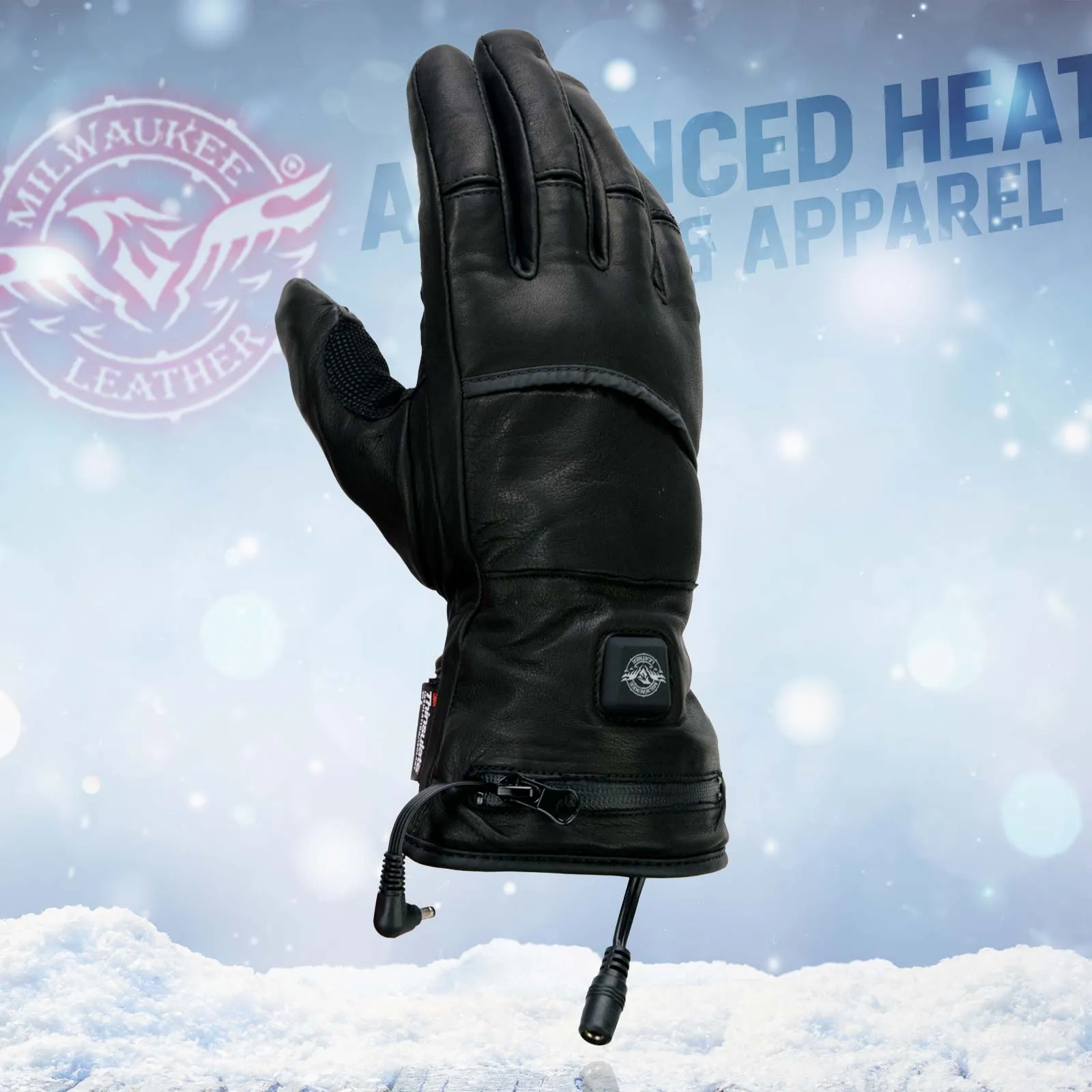 Milwaukee Leather MG7713SET Women's Heated Black Leather Winter Gloves