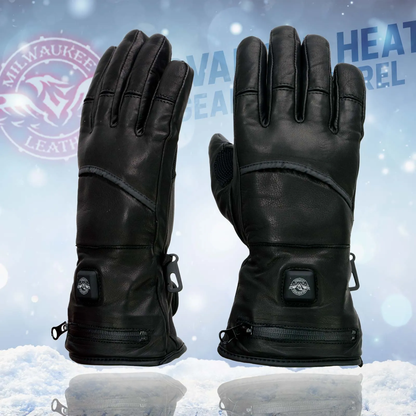 Milwaukee Leather MG7713SET Women's Heated Black Leather Winter Gloves