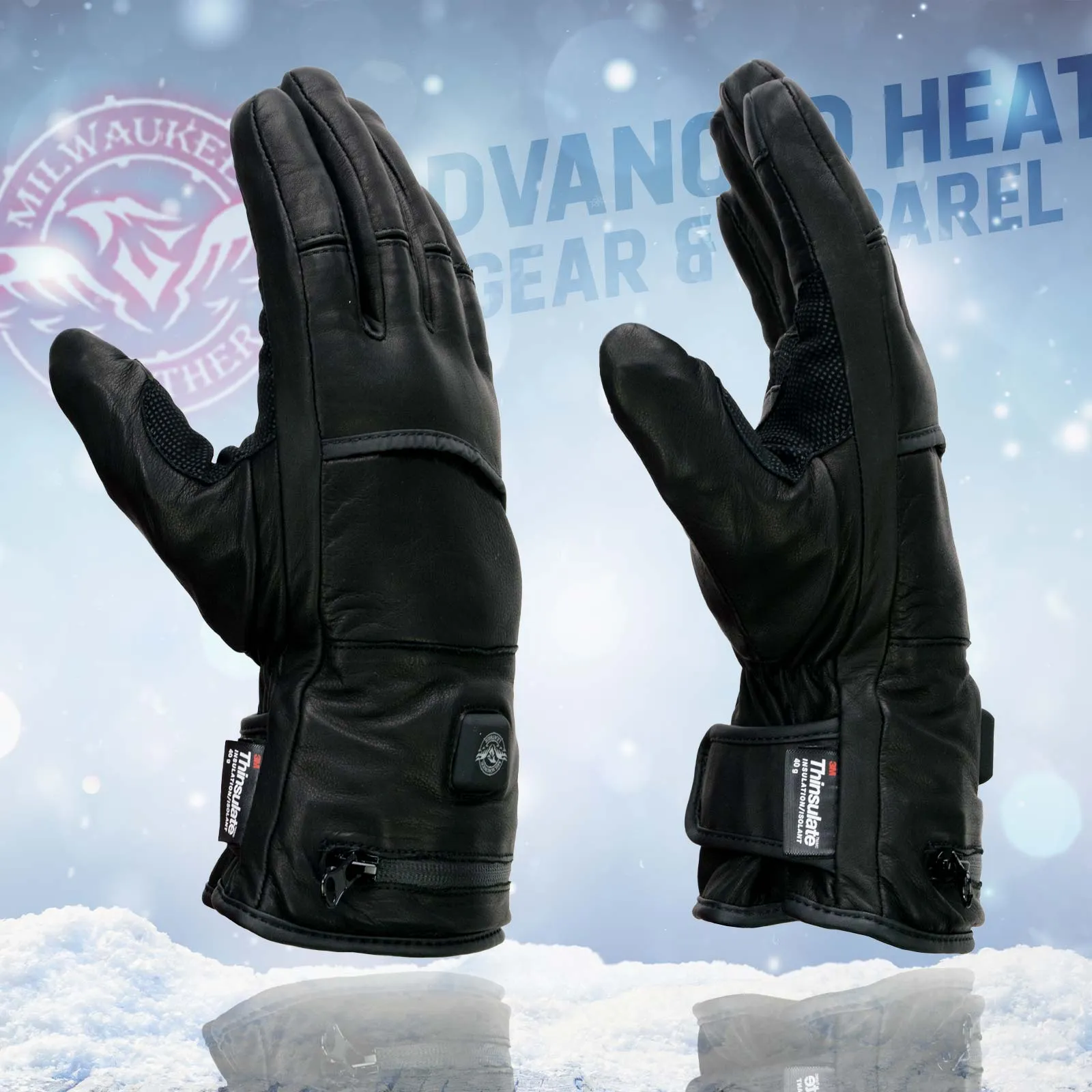 Milwaukee Leather MG7713SET Women's Heated Black Leather Winter Gloves