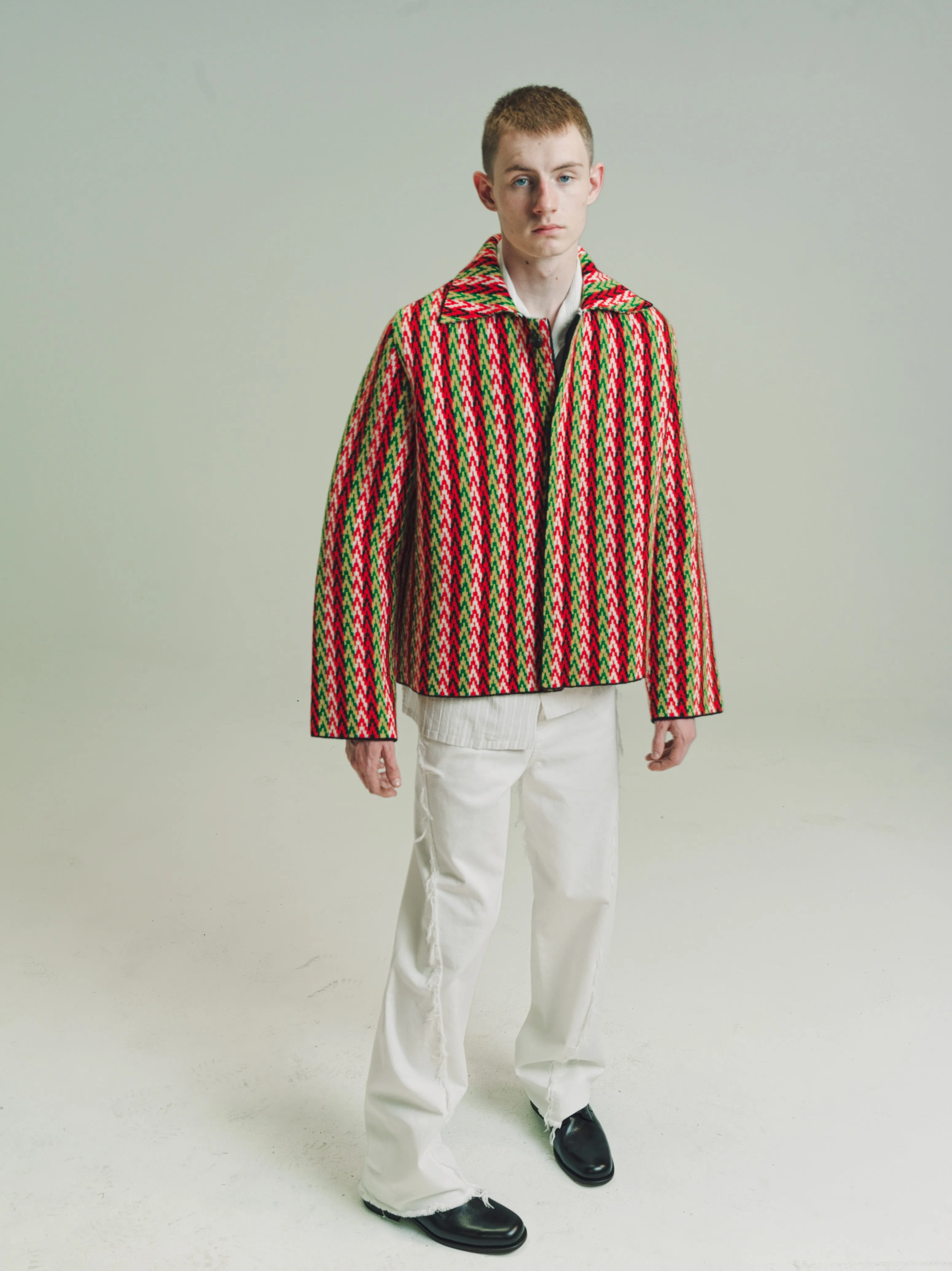 Multi Curb Chevron Knit Blouson