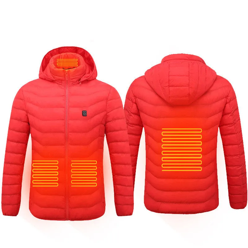 New Unisex Heated Jacket Coat USB Electric Jacket Cotton Coat Heater Thermal Clothing Heating Vest Men's Clothes Winter