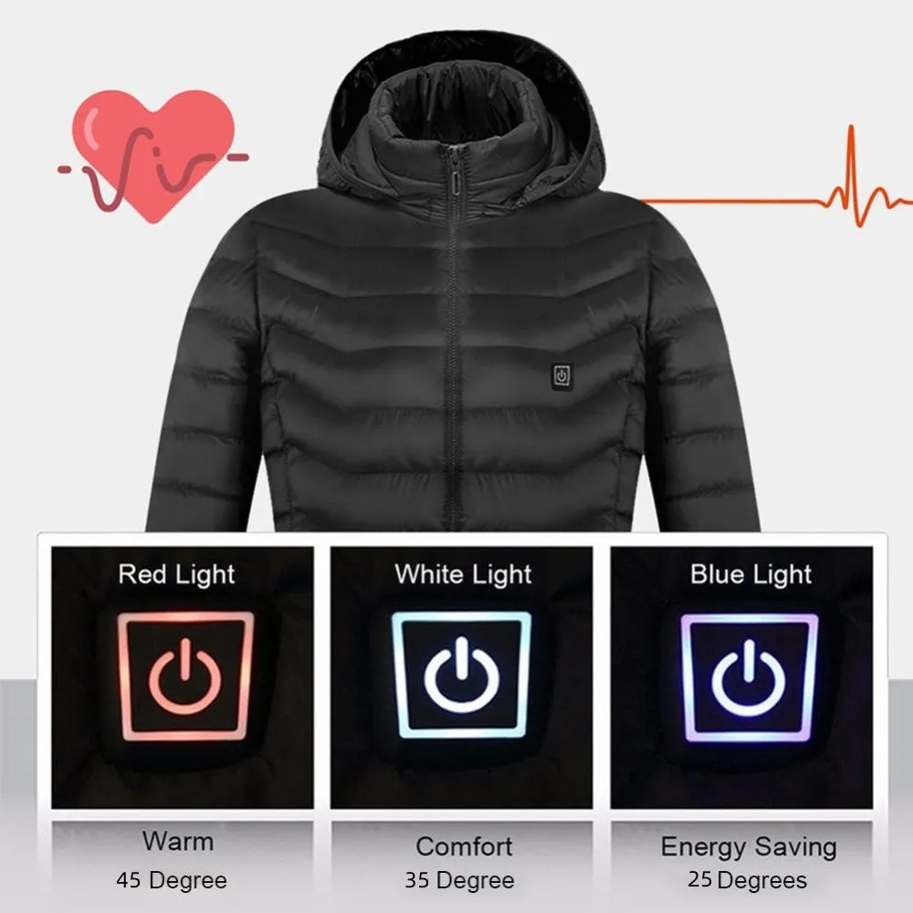 New Unisex Heated Jacket Coat USB Electric Jacket Cotton Coat Heater Thermal Clothing Heating Vest Men's Clothes Winter