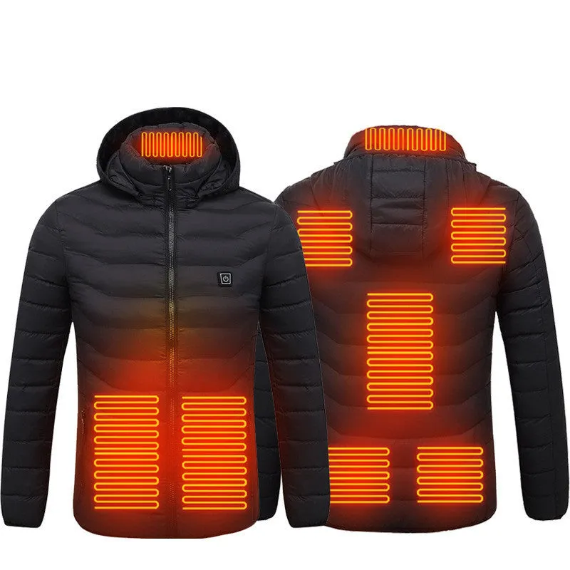 New Unisex Heated Jacket Coat USB Electric Jacket Cotton Coat Heater Thermal Clothing Heating Vest Men's Clothes Winter