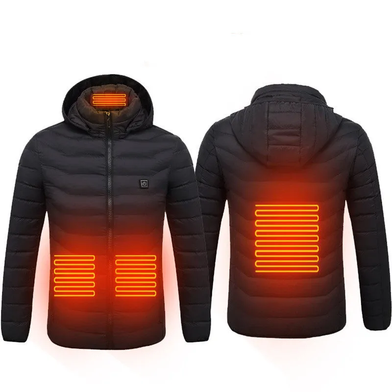 New Unisex Heated Jacket Coat USB Electric Jacket Cotton Coat Heater Thermal Clothing Heating Vest Men's Clothes Winter