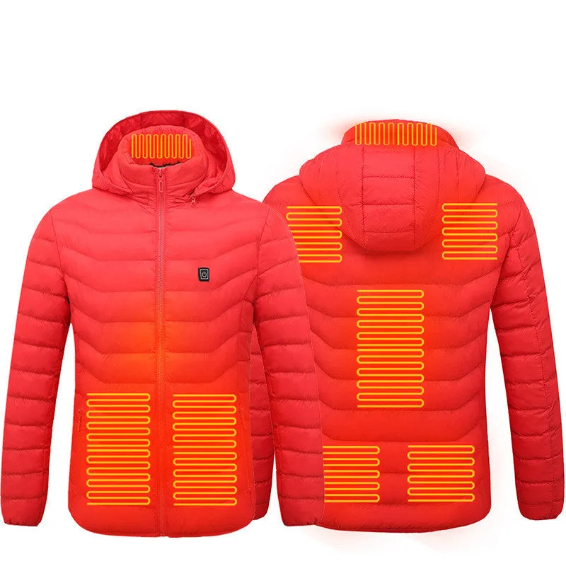 New Unisex Heated Jacket Coat USB Electric Jacket Cotton Coat Heater Thermal Clothing Heating Vest Men's Clothes Winter