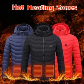 New Unisex Heated Jacket Coat USB Electric Jacket Cotton Coat Heater Thermal Clothing Heating Vest Men's Clothes Winter