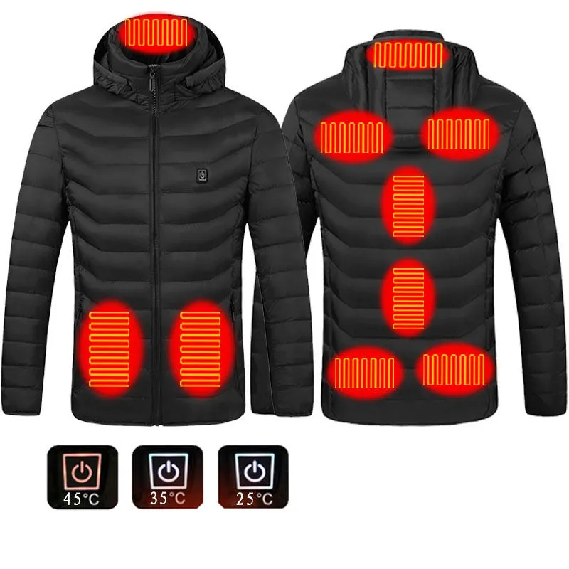 New Unisex Heated Jacket Coat USB Electric Jacket Cotton Coat Heater Thermal Clothing Heating Vest Men's Clothes Winter