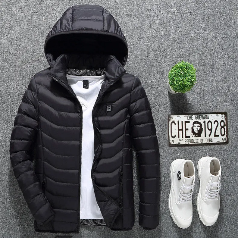 New Unisex Heated Jacket Coat USB Electric Jacket Cotton Coat Heater Thermal Clothing Heating Vest Men's Clothes Winter