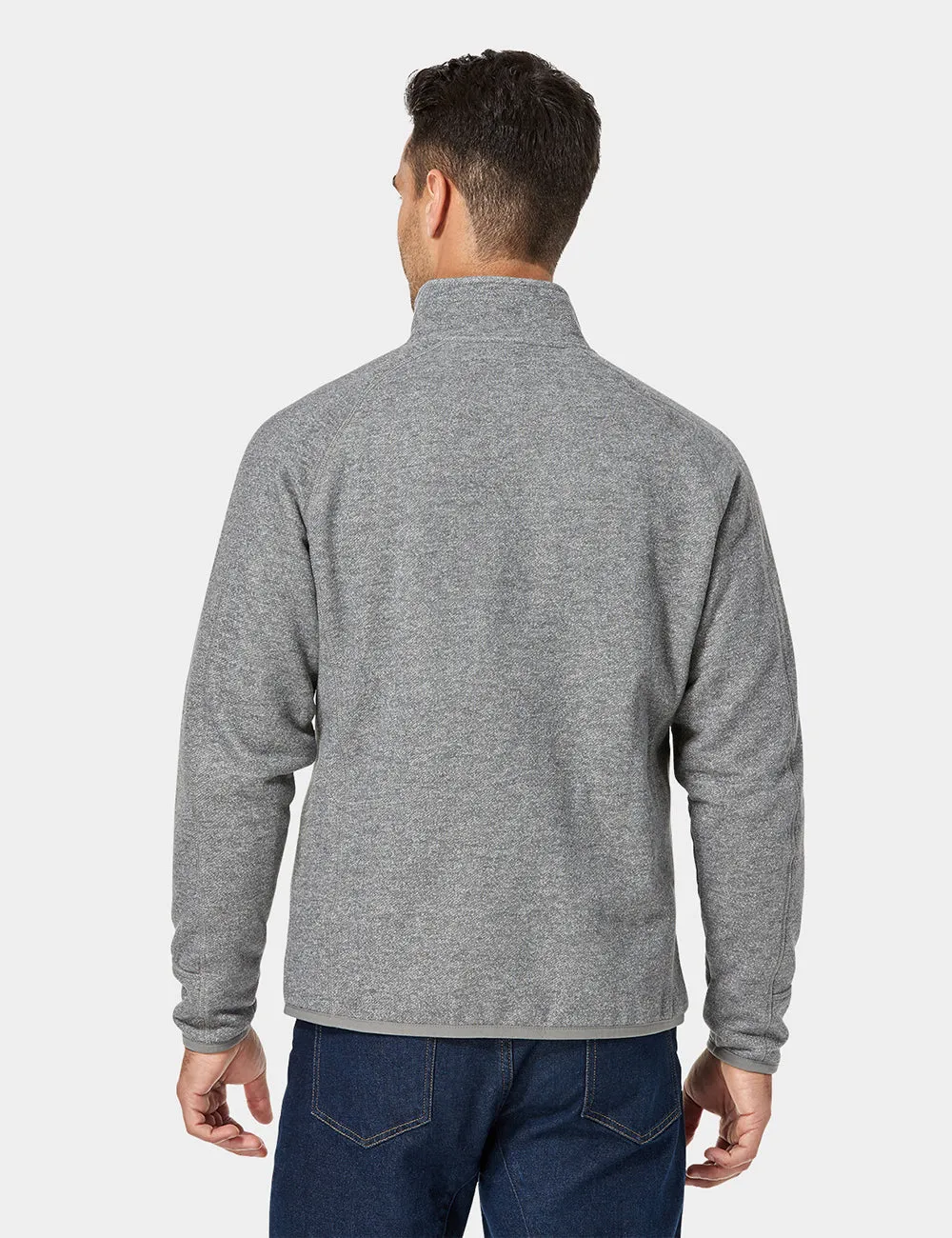 (Open-box) Men's Heated Full-Zip Fleece Jacket - Grey