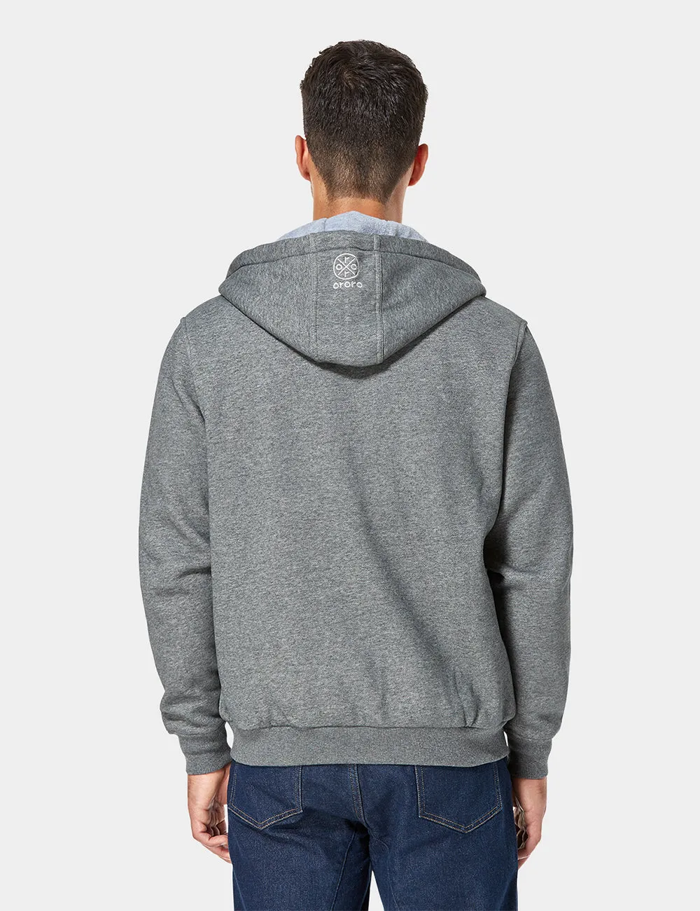 (Open-box) Unisex Heated Fleece Hoodie - Black / Grey