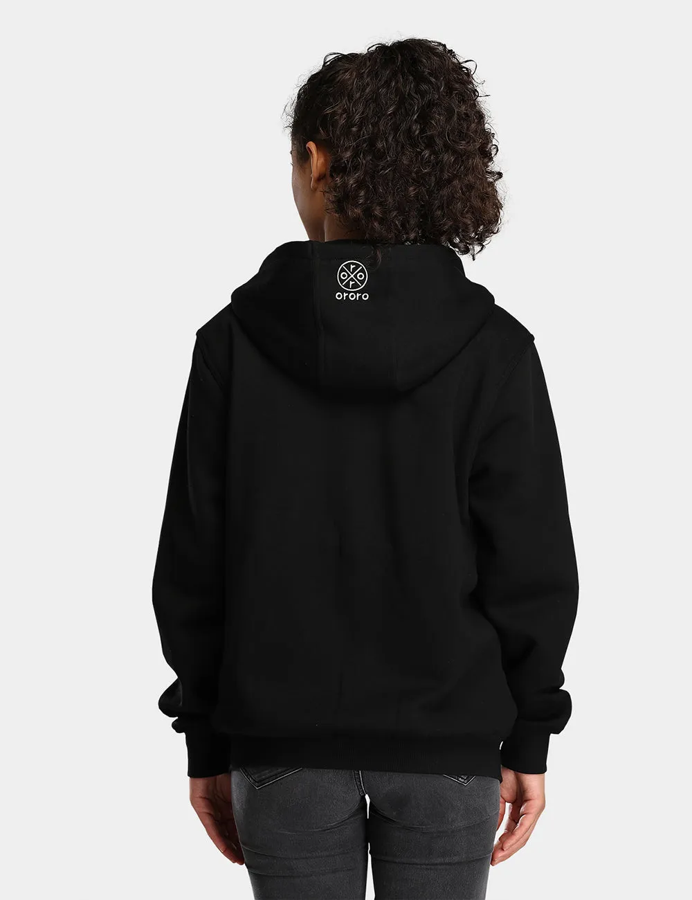 (Open-box) Unisex Heated Fleece Hoodie - Black / Grey