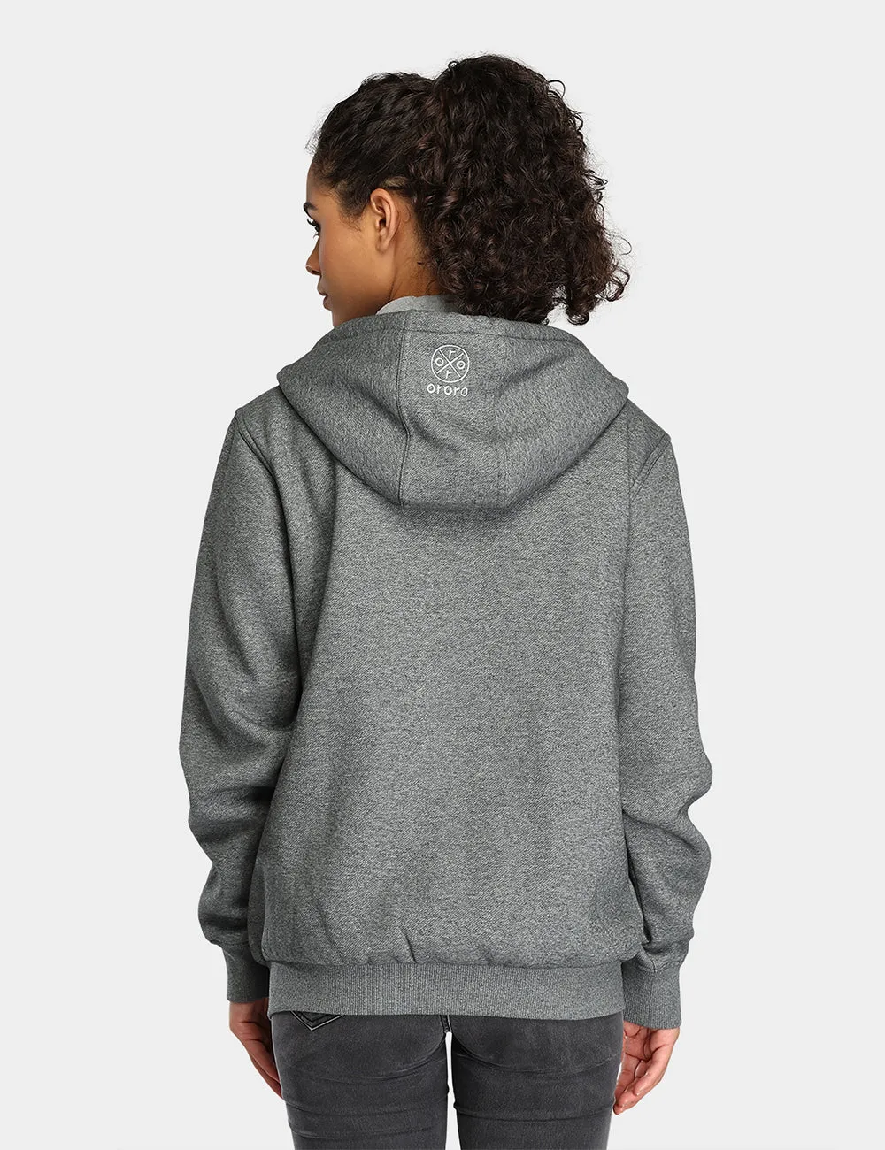 (Open-box) Unisex Heated Fleece Hoodie - Black / Grey