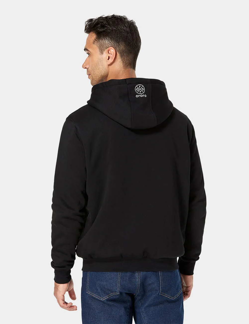 (Open-box) Unisex Heated Fleece Hoodie - Black / Grey