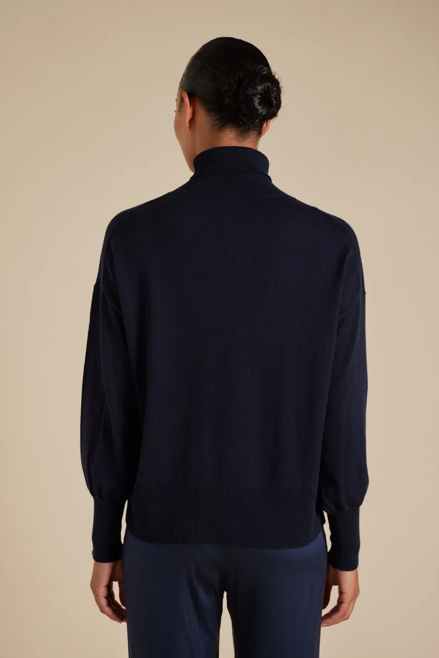 Opera Polo Knit in Neat Navy