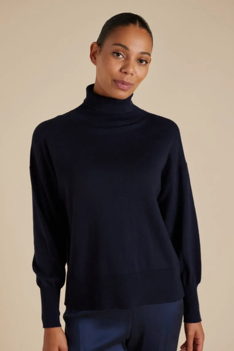 Opera Polo Knit in Neat Navy