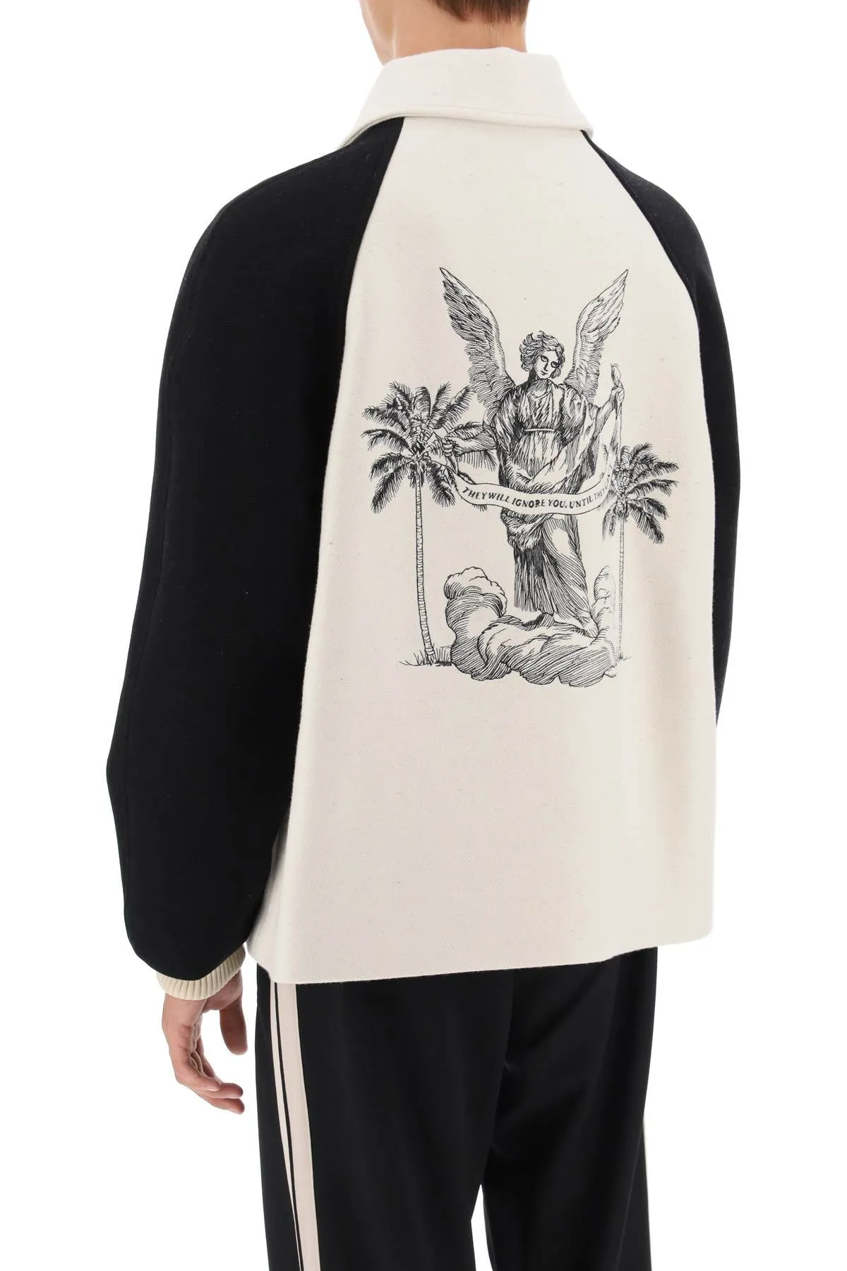 Palm Angels Wool Varsity Jacket With Embroidery