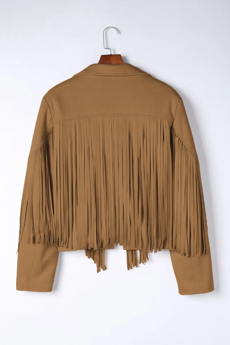 Plus Size Fringe Cropped Jacket