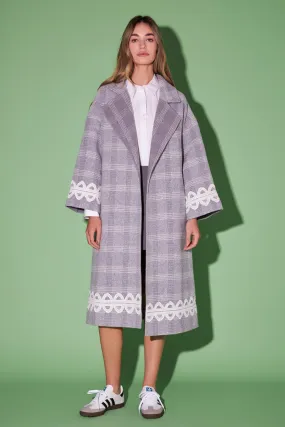 Premium Long Plaid Wrap Coat