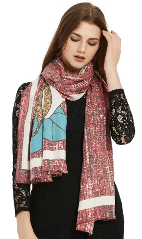 Premium Soft Elegant Flower Cashmere Scarf Shawl