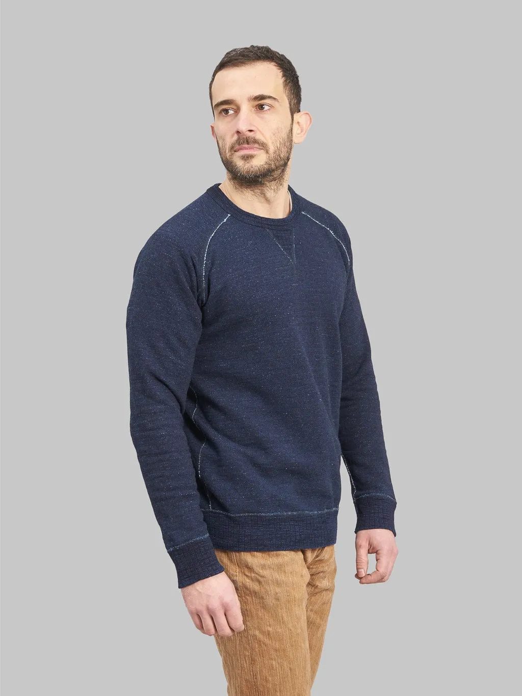 Pure Blue Japan 5400-ID Slub Yarn Sweatshirt Indigo