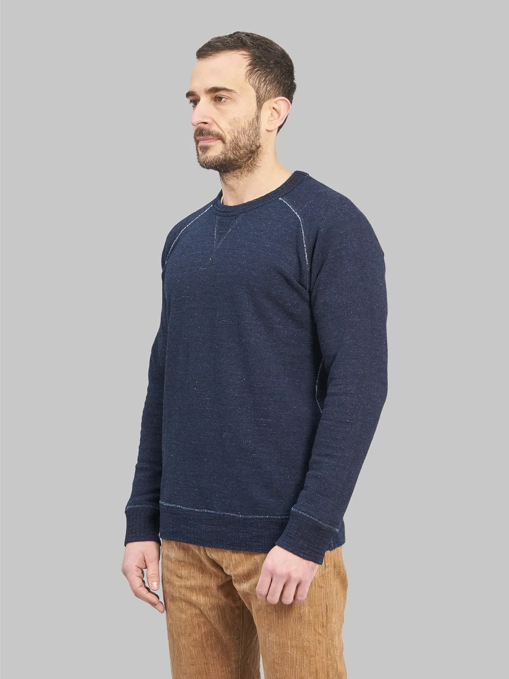 Pure Blue Japan 5400-ID Slub Yarn Sweatshirt Indigo