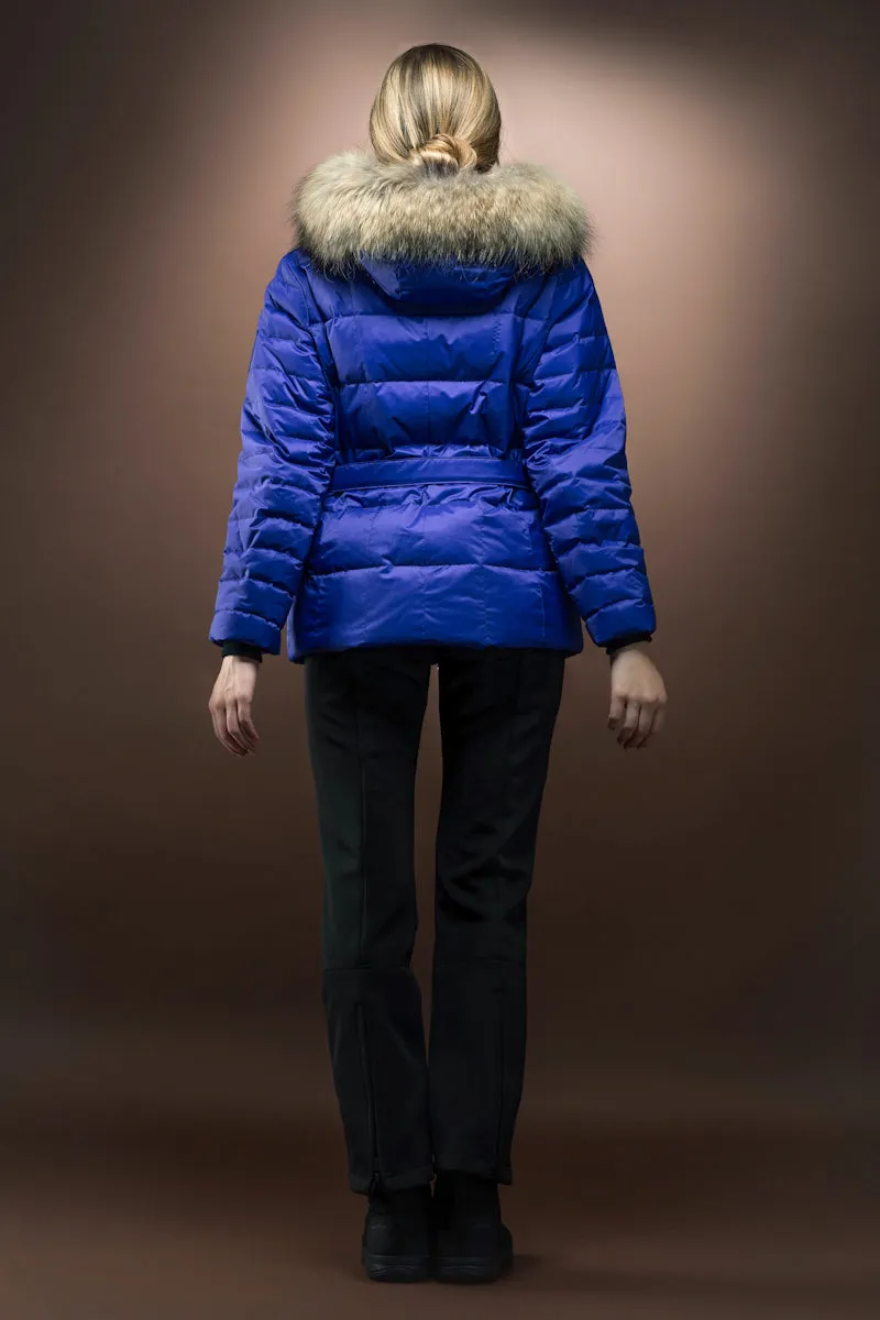 Rae Royal Down Ski Jacket with Finnraccoon Fur Trim