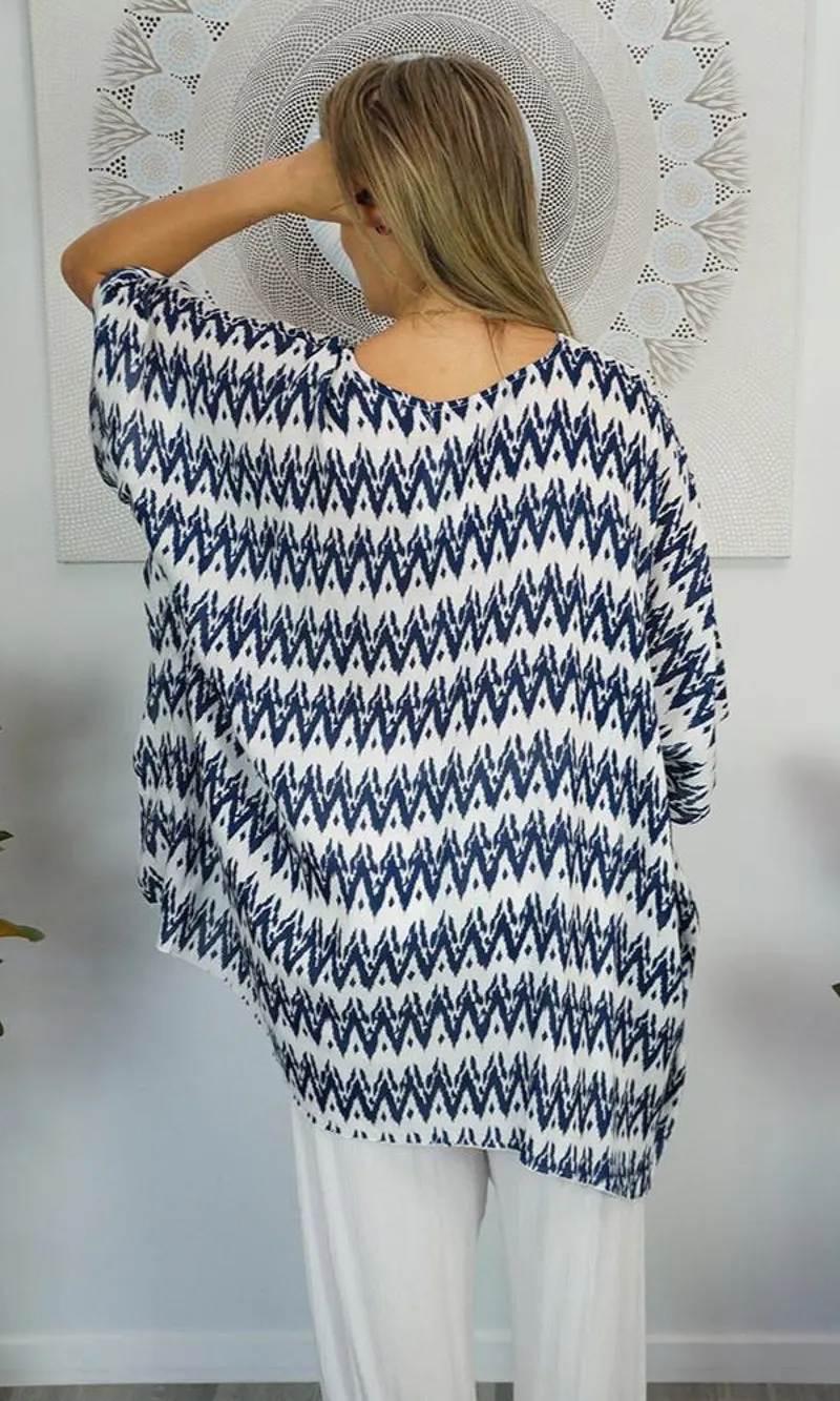 Rayon Tunic Short Zig Zag, More Colours