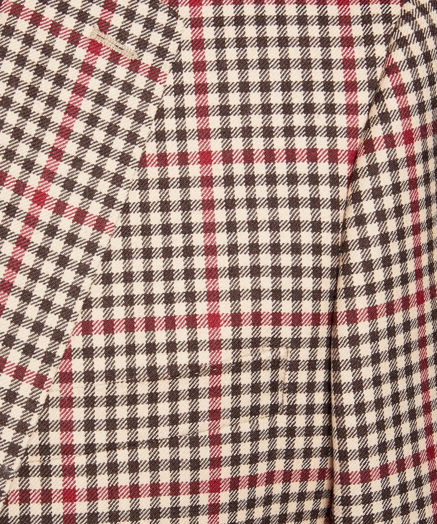 Red and Brown Check Sutton Suit Jacket