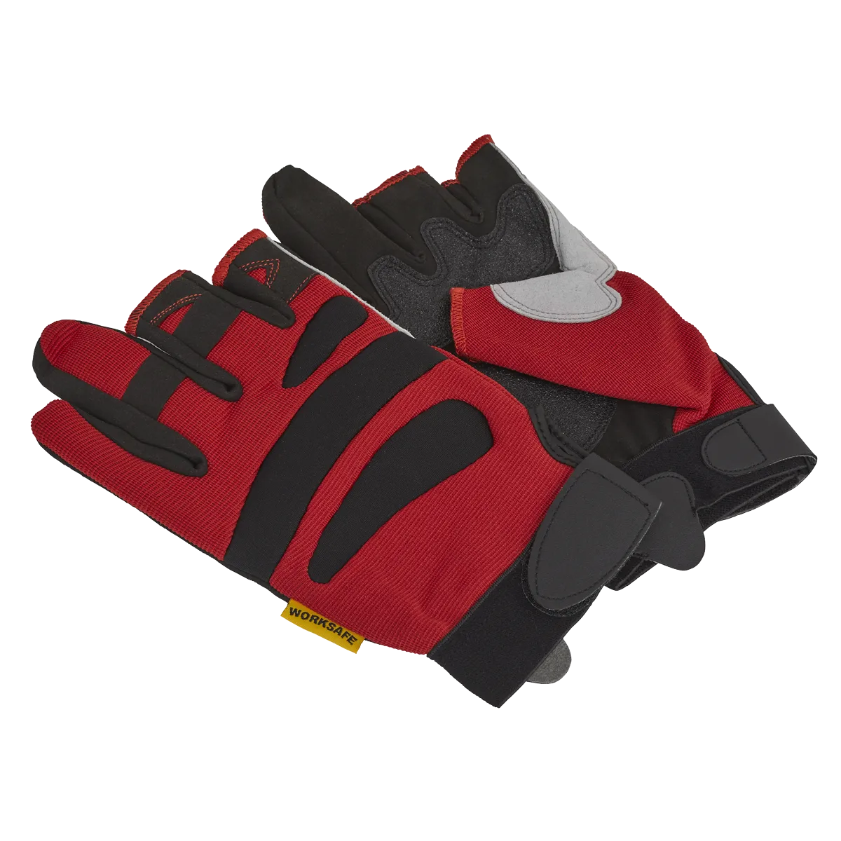 Red Fingerless Multi-Task Gloves Medium - Pair