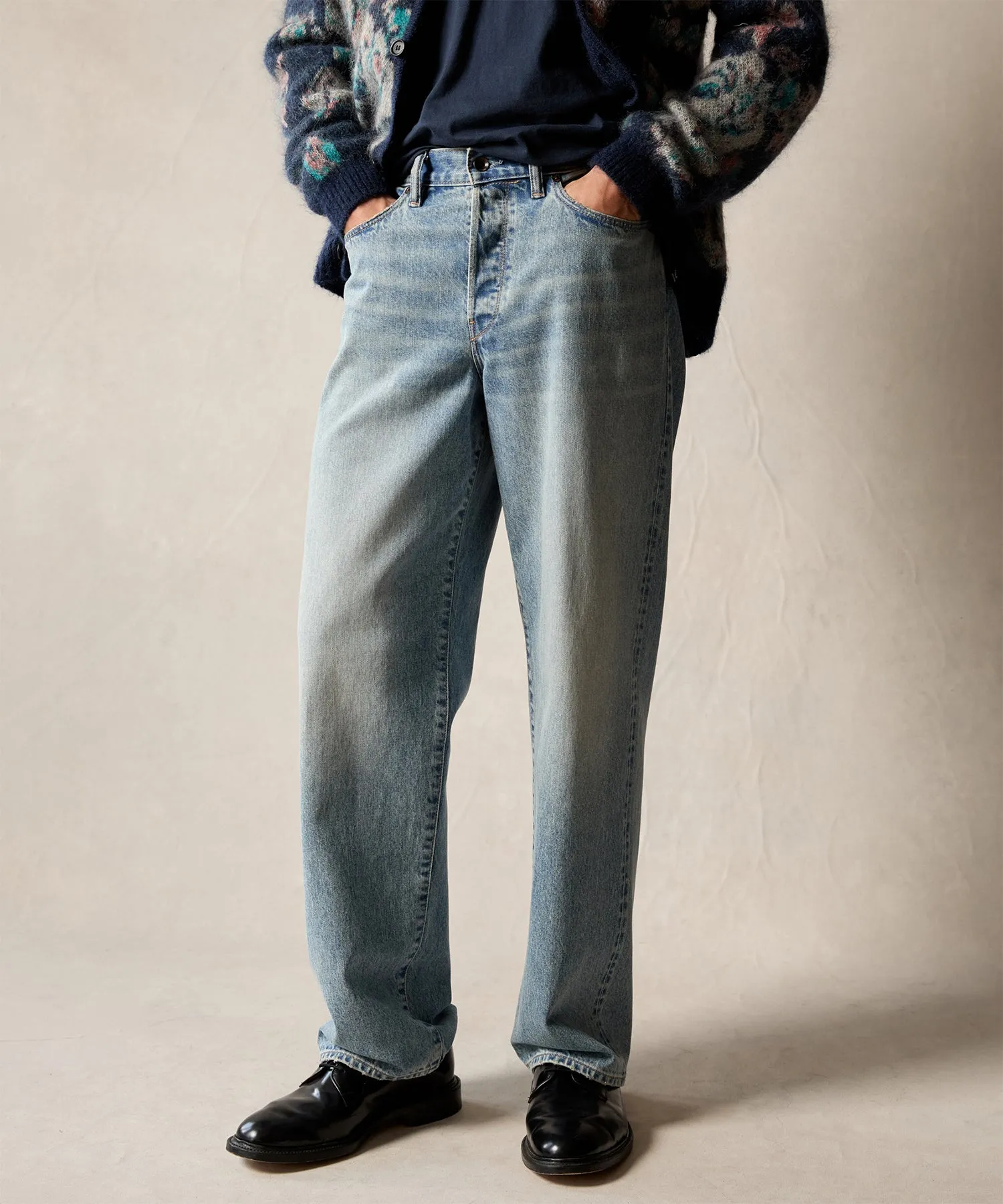 Relaxed Selvedge Jean in Frosty Indigo Wash