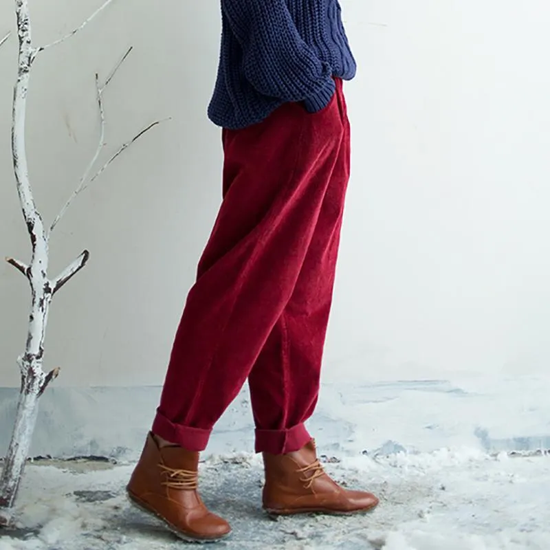 Retro Corduroy Loose Trousers